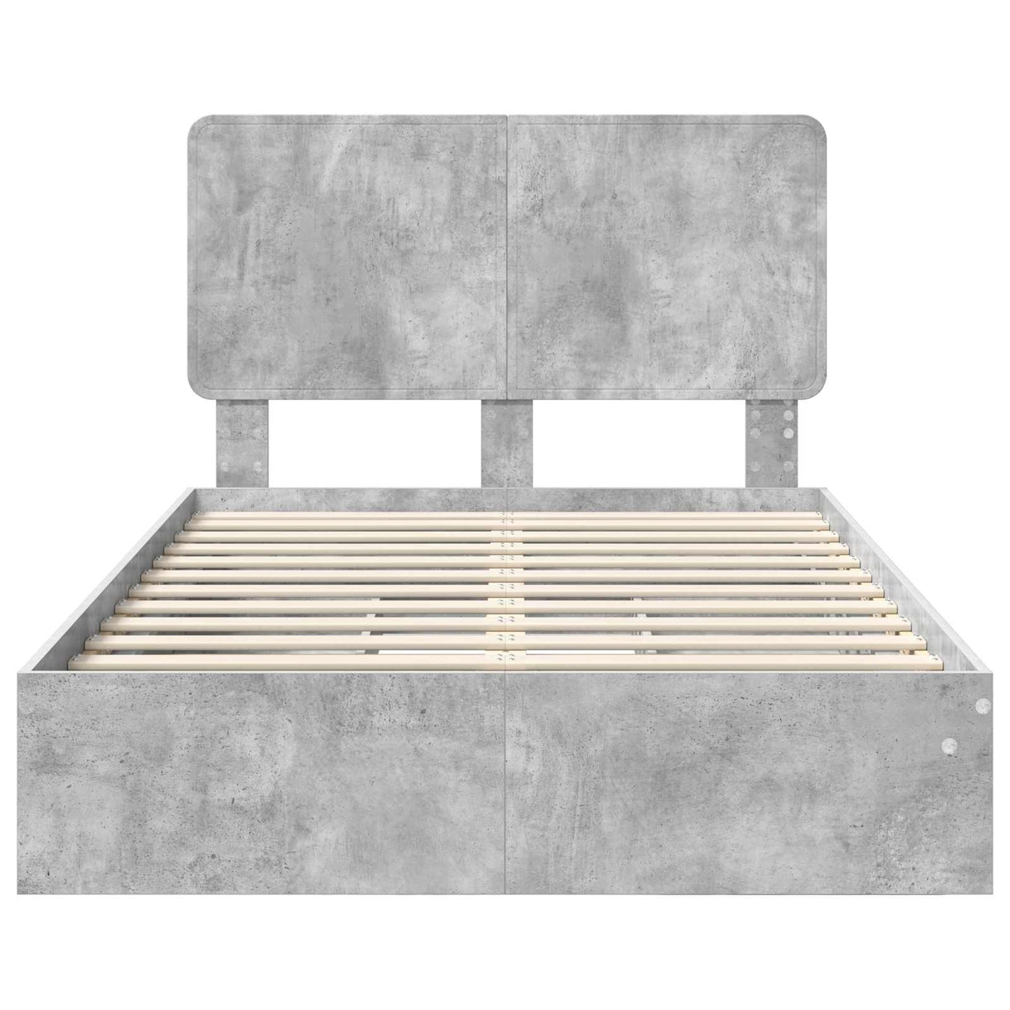 Bedframe met lade Beton Grijs 135 x 190 cm Bewerkt hout