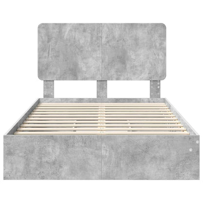 Bedframe met lade Beton Grijs 135 x 190 cm Bewerkt hout