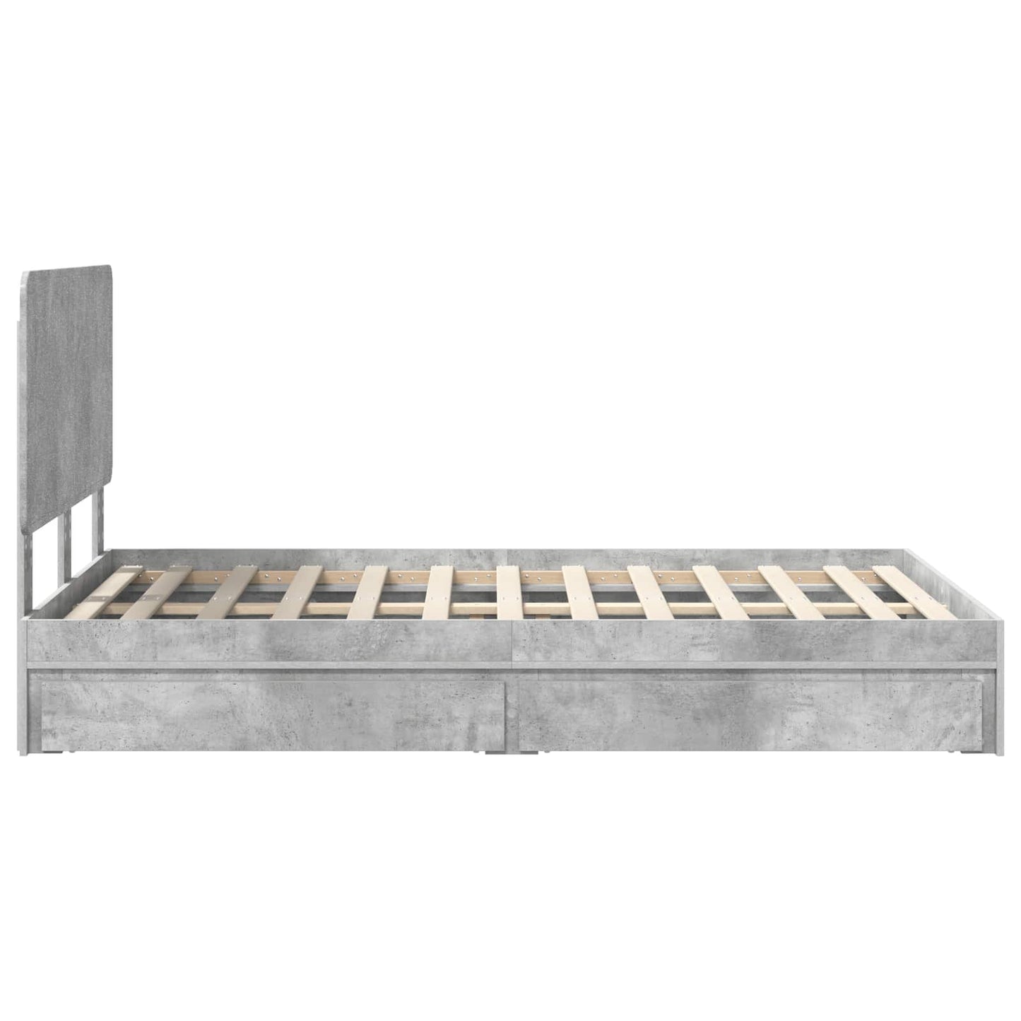 Bedframe met lade Beton Grijs 135 x 190 cm Bewerkt hout