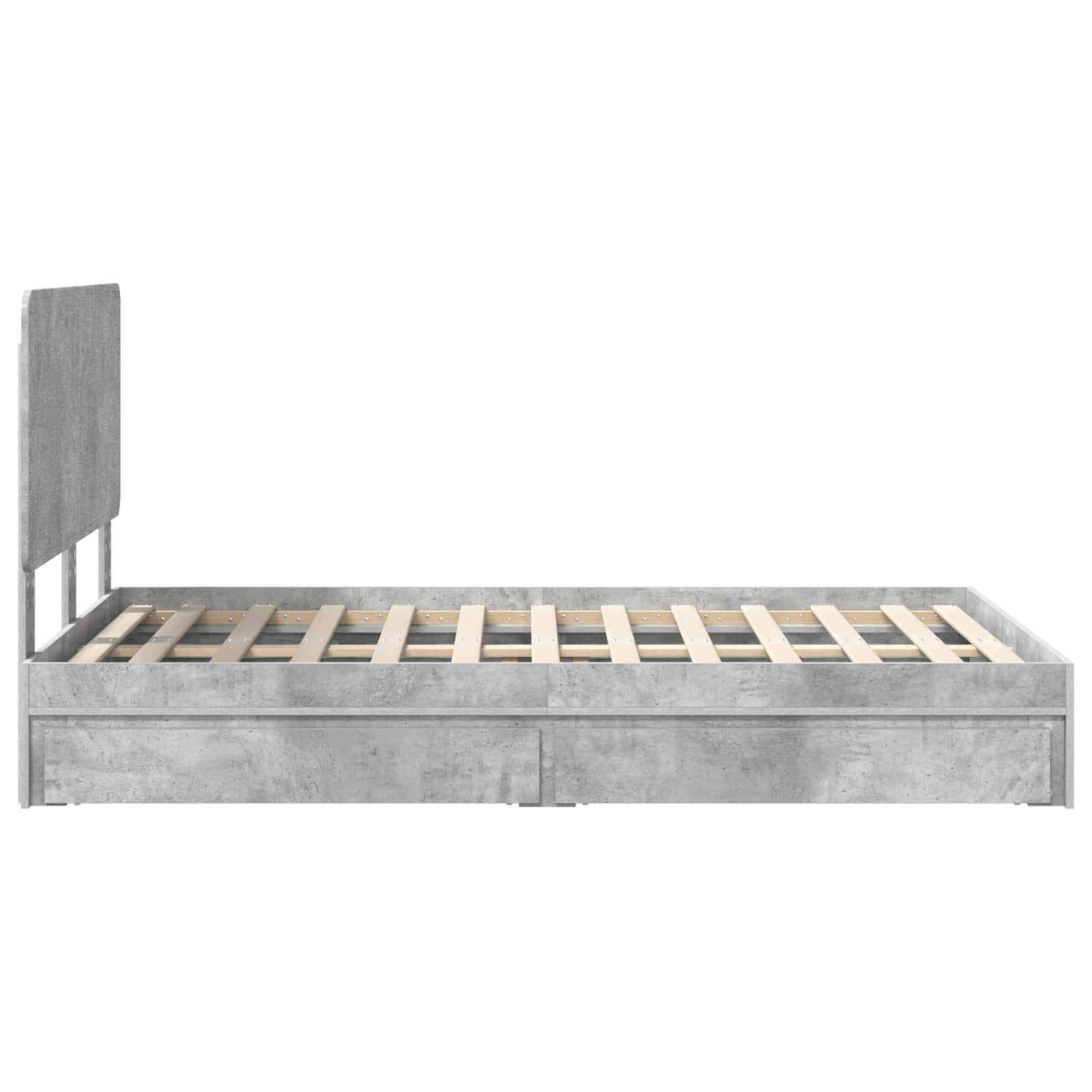 Bedframe met lade Beton Grijs 135 x 190 cm Bewerkt hout