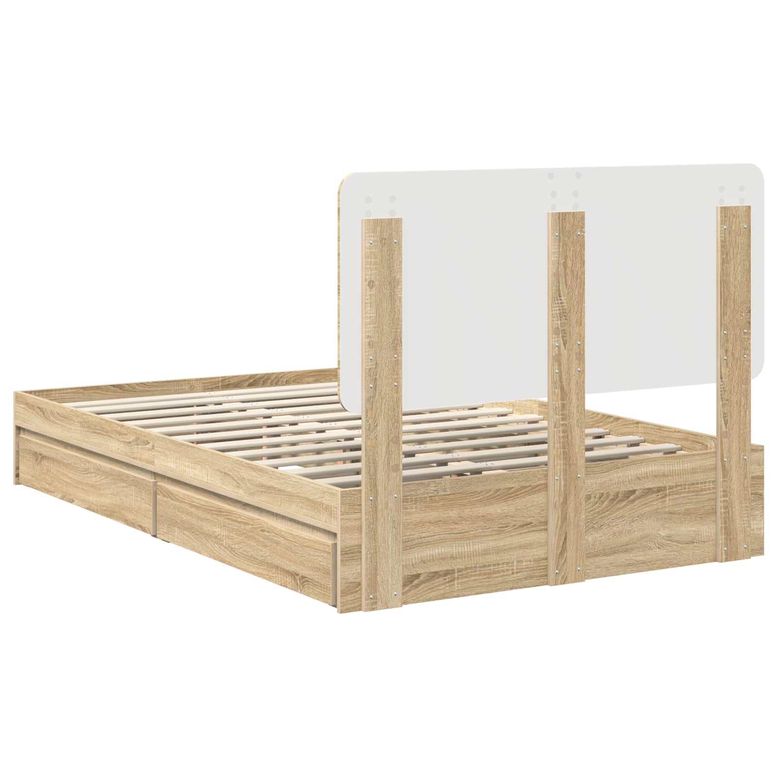 Opslag bed met lade Sonoma Eiken 120 x 200 cm Bewerkt hout