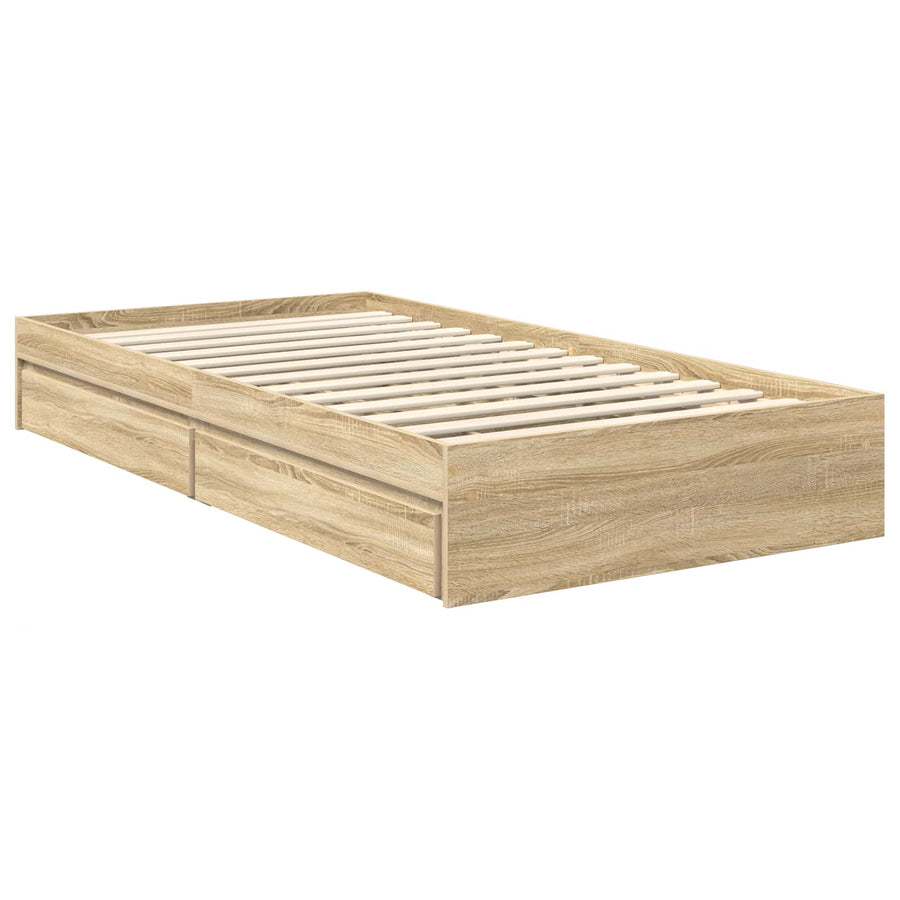Bedframe met lade Sonoma Eiken 100 x 200 cm Bewerkt hout