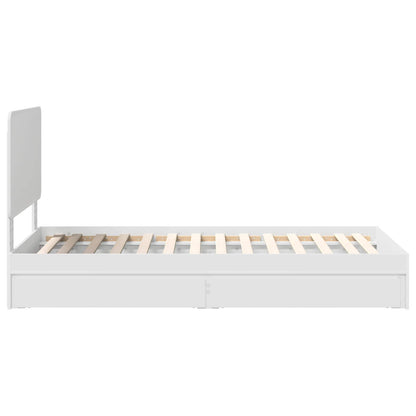Bedframe met lade met hoofdeinde Wit 90 x 200 cm Bewerkt hout