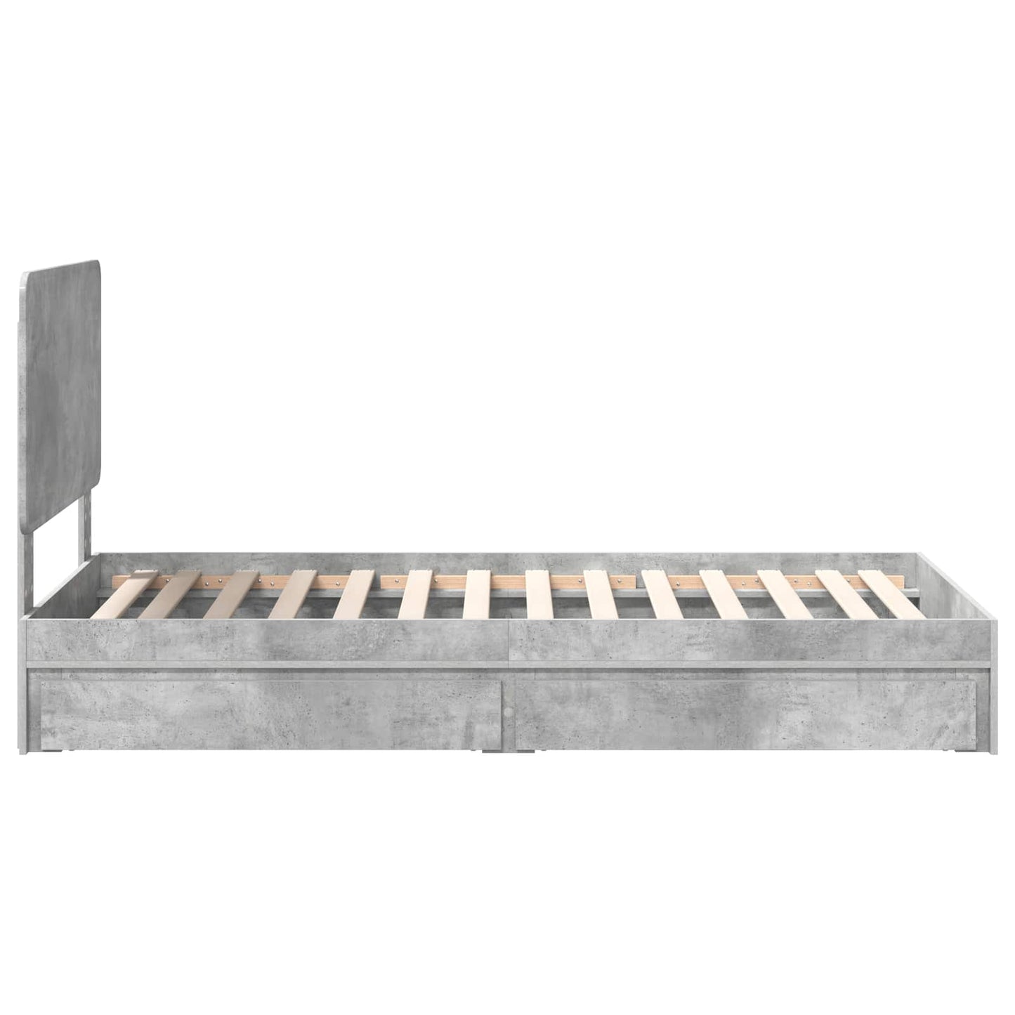 Bedframe met lade Beton Grijs 90 x 190 cm Bewerkt hout
