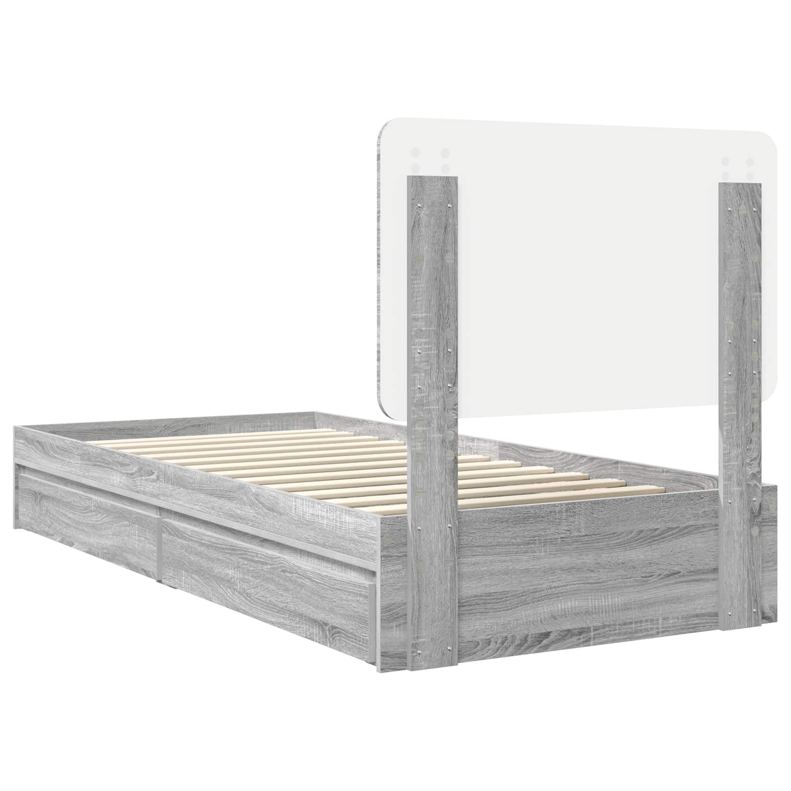 Bedframe met lade Grijs Sonoma 90 x 190 cm Bewerkt hout
