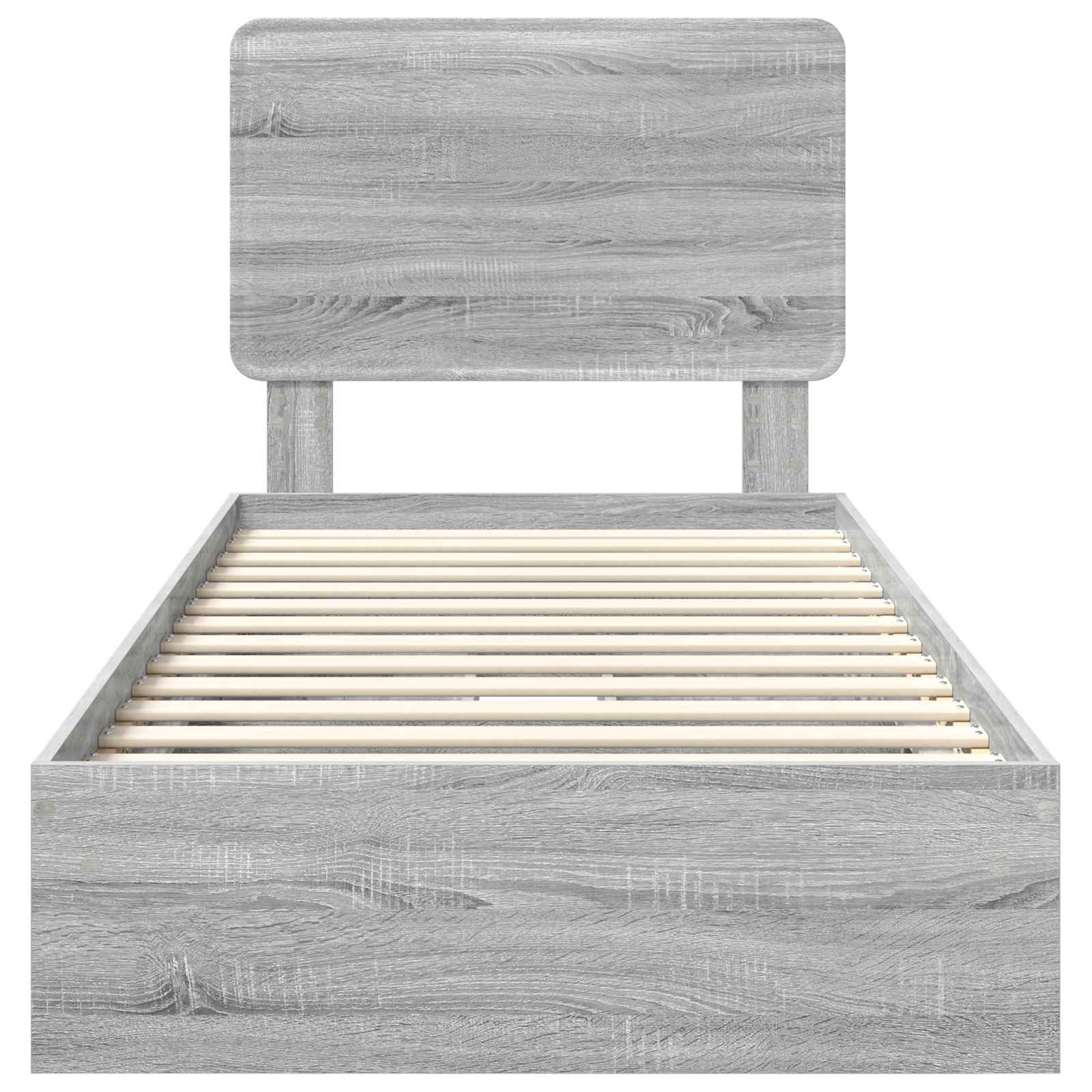 Bedframe met lade Grijs Sonoma 90 x 190 cm Bewerkt hout