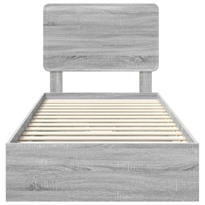 Bedframe met lade Grijs Sonoma 90 x 190 cm Bewerkt hout