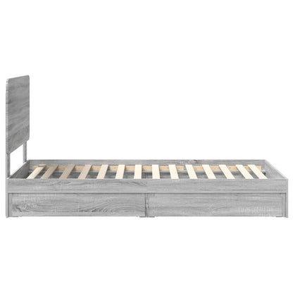 Bedframe met lade Grijs Sonoma 90 x 190 cm Bewerkt hout