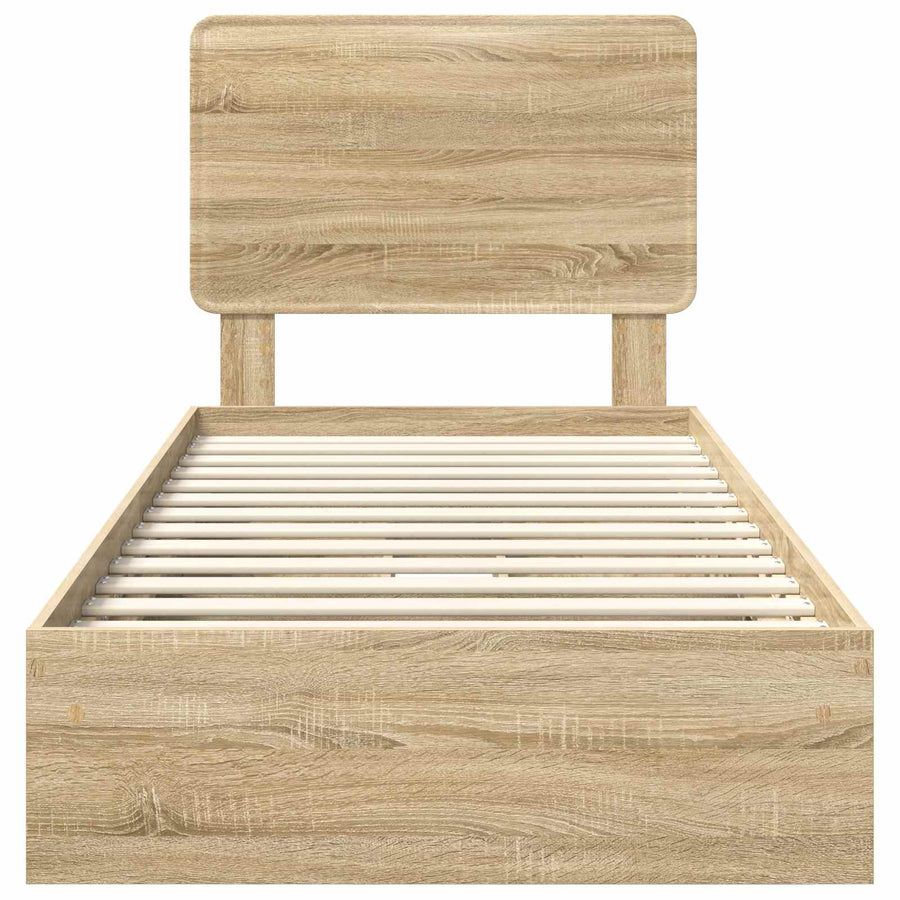 Bedframe met lade Sonoma Eiken 75 x 190 cm Bewerkt hout