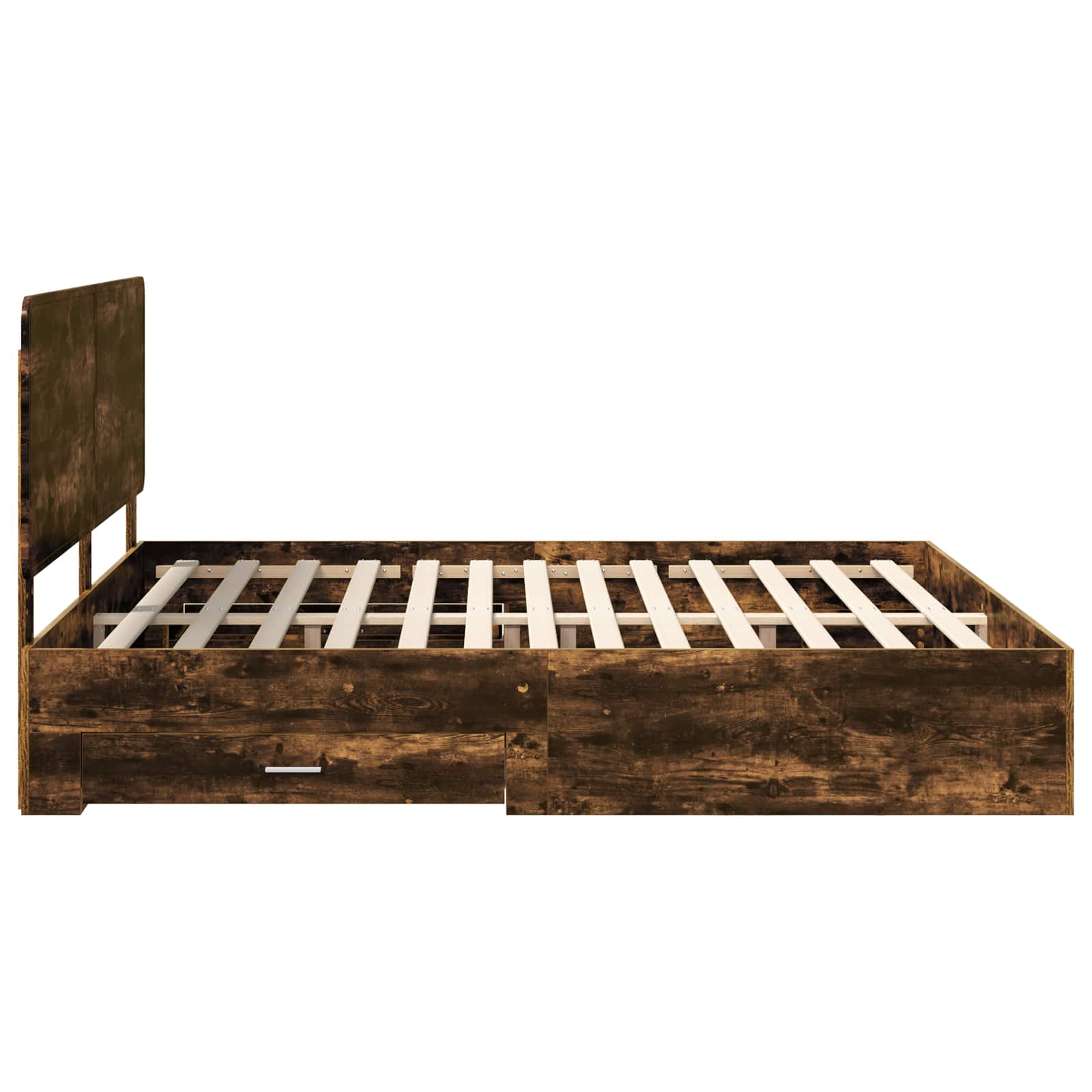 Bedframe met hoofdeinde Gerookt eiken 200 x 200 cm Bewerkt hout