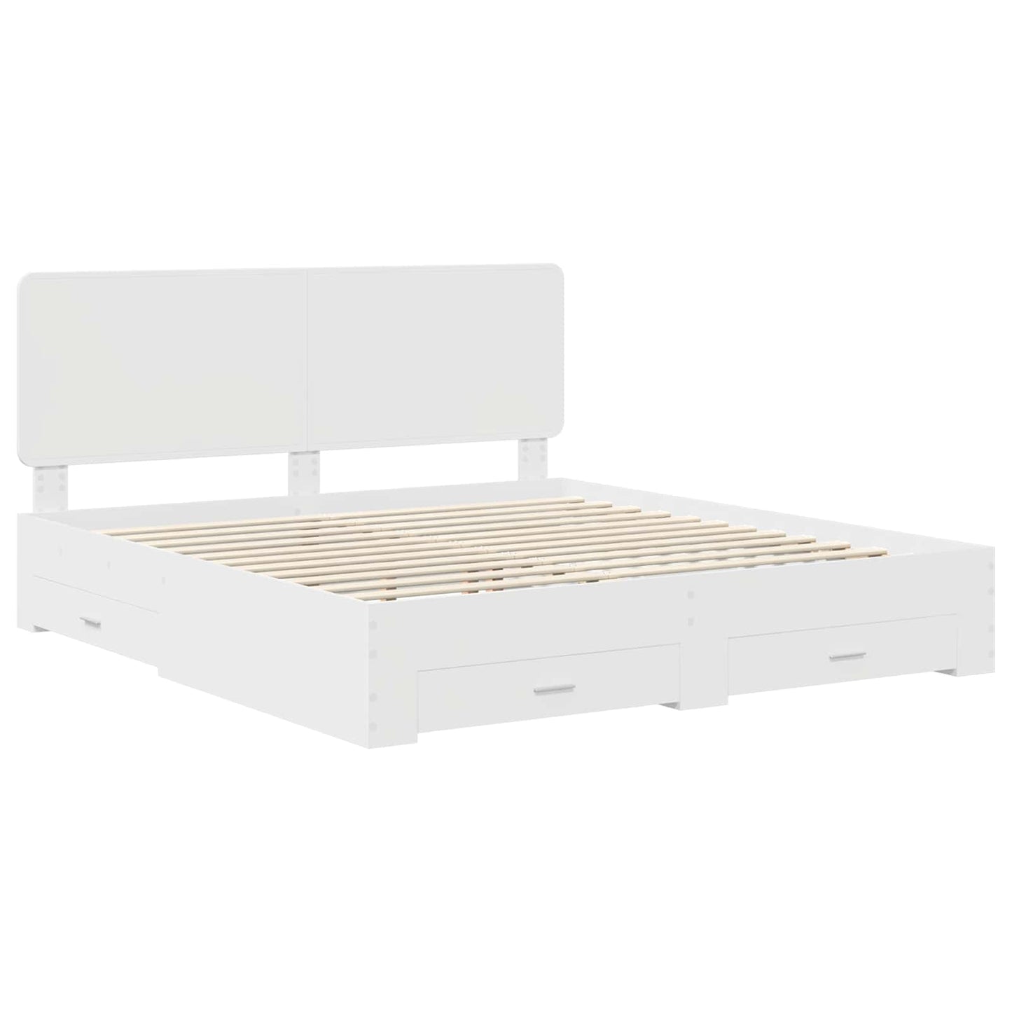 Bedframe met hoofdeinde met lade Wit 180 x 200 cm Bewerkt hout