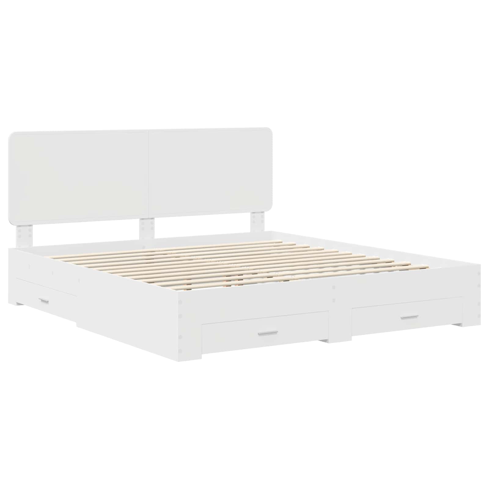 Bedframe met hoofdeinde met lade Wit 180 x 200 cm Bewerkt hout