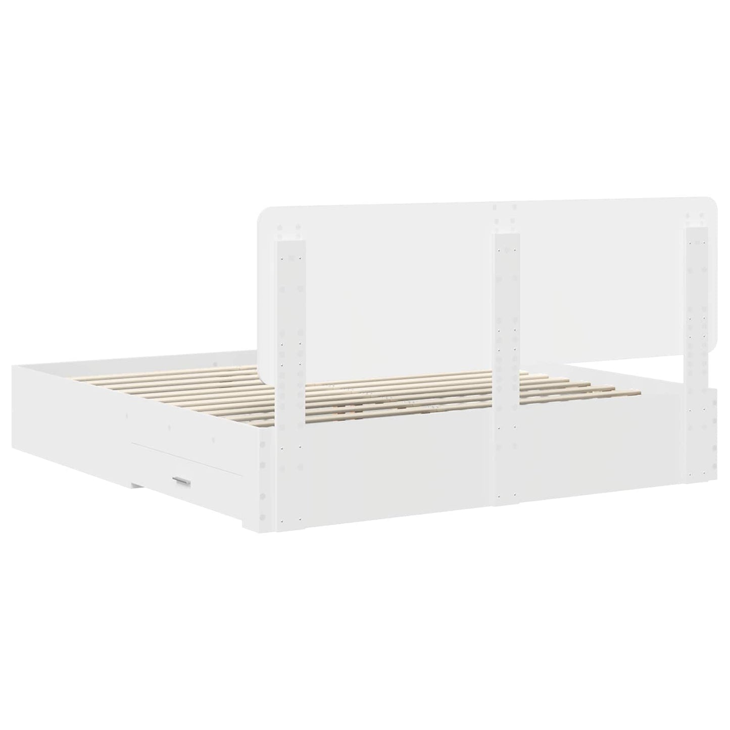 Bedframe met hoofdeinde met lade Wit 180 x 200 cm Bewerkt hout