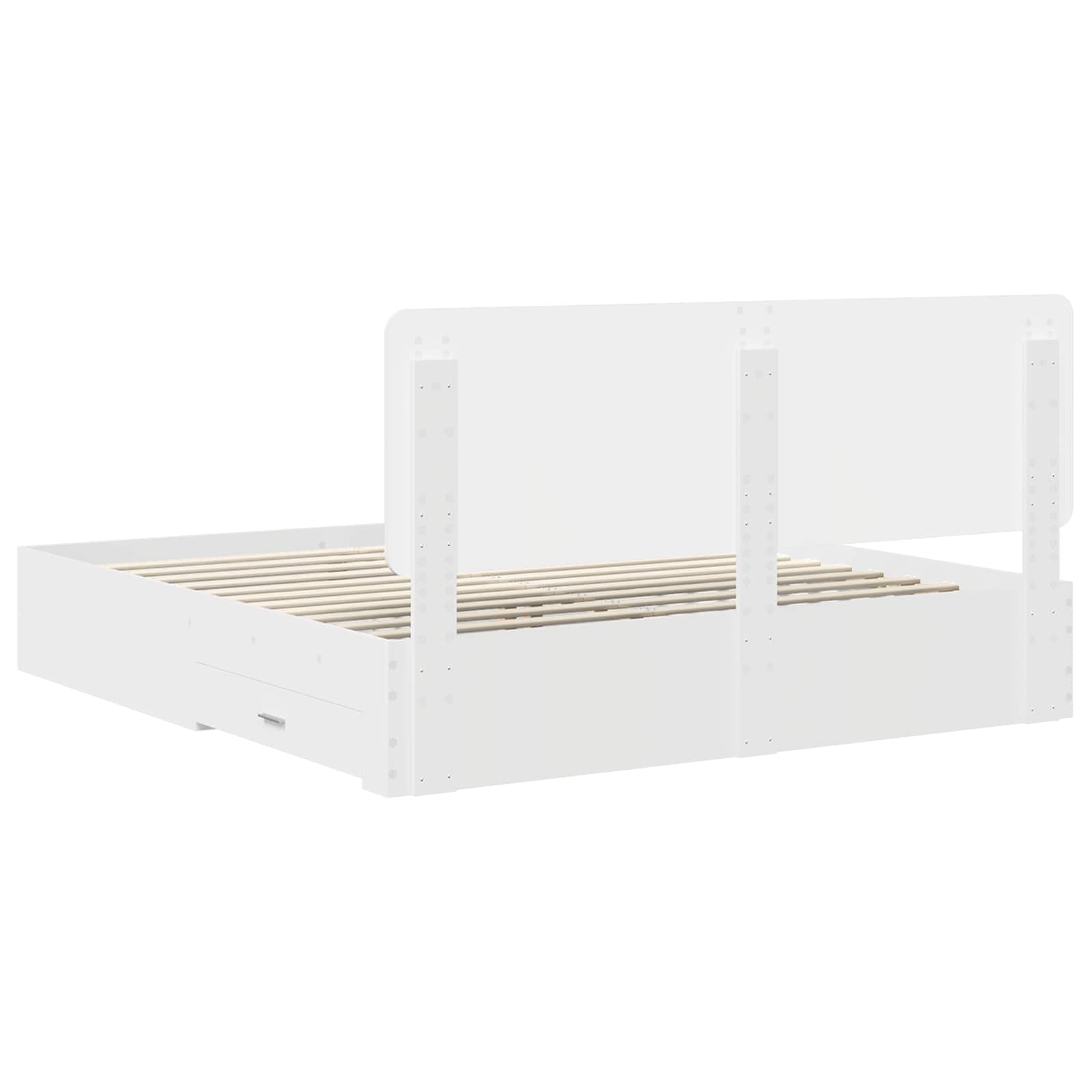 Bedframe met hoofdeinde met lade Wit 180 x 200 cm Bewerkt hout