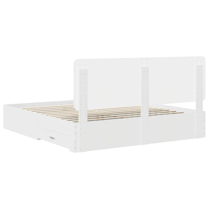 Bedframe met hoofdeinde met lade Wit 180 x 200 cm Bewerkt hout