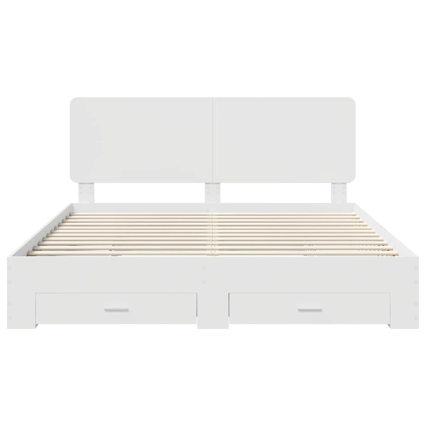 Bedframe met hoofdeinde met lade Wit 180 x 200 cm Bewerkt hout
