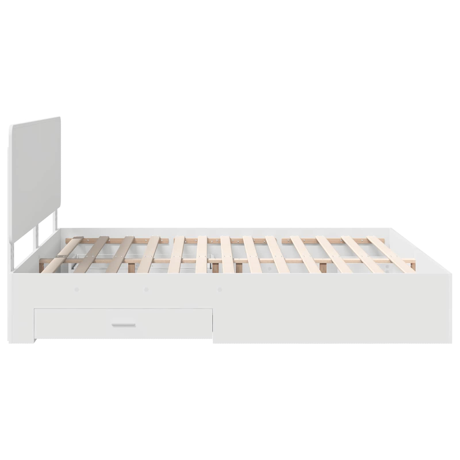 Bedframe met hoofdeinde met lade Wit 180 x 200 cm Bewerkt hout
