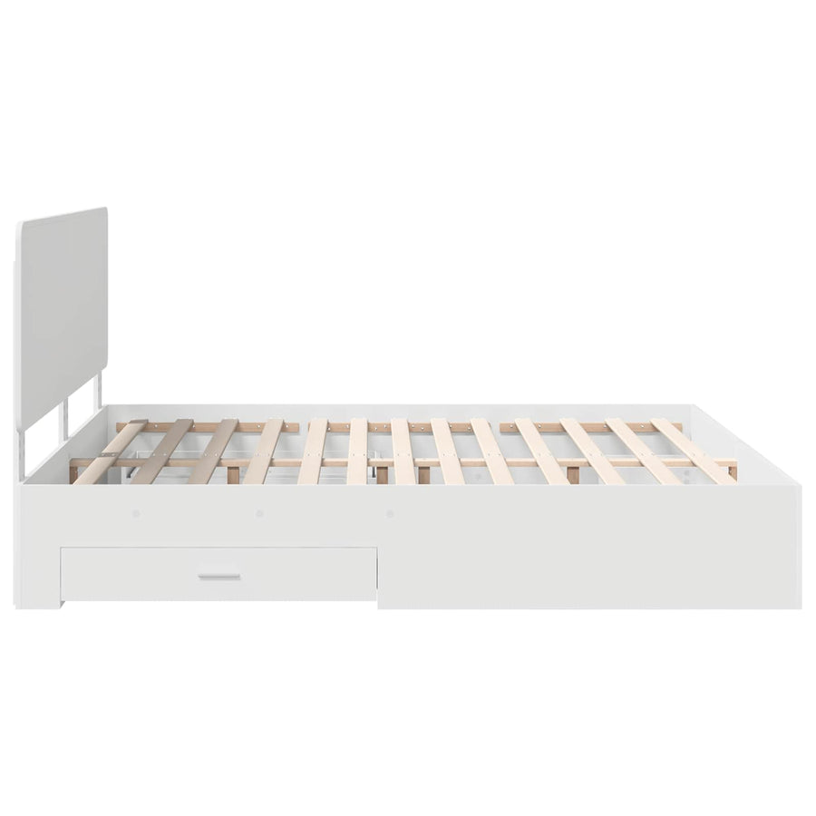 Bedframe met hoofdeinde met lade Wit 180 x 200 cm Bewerkt hout