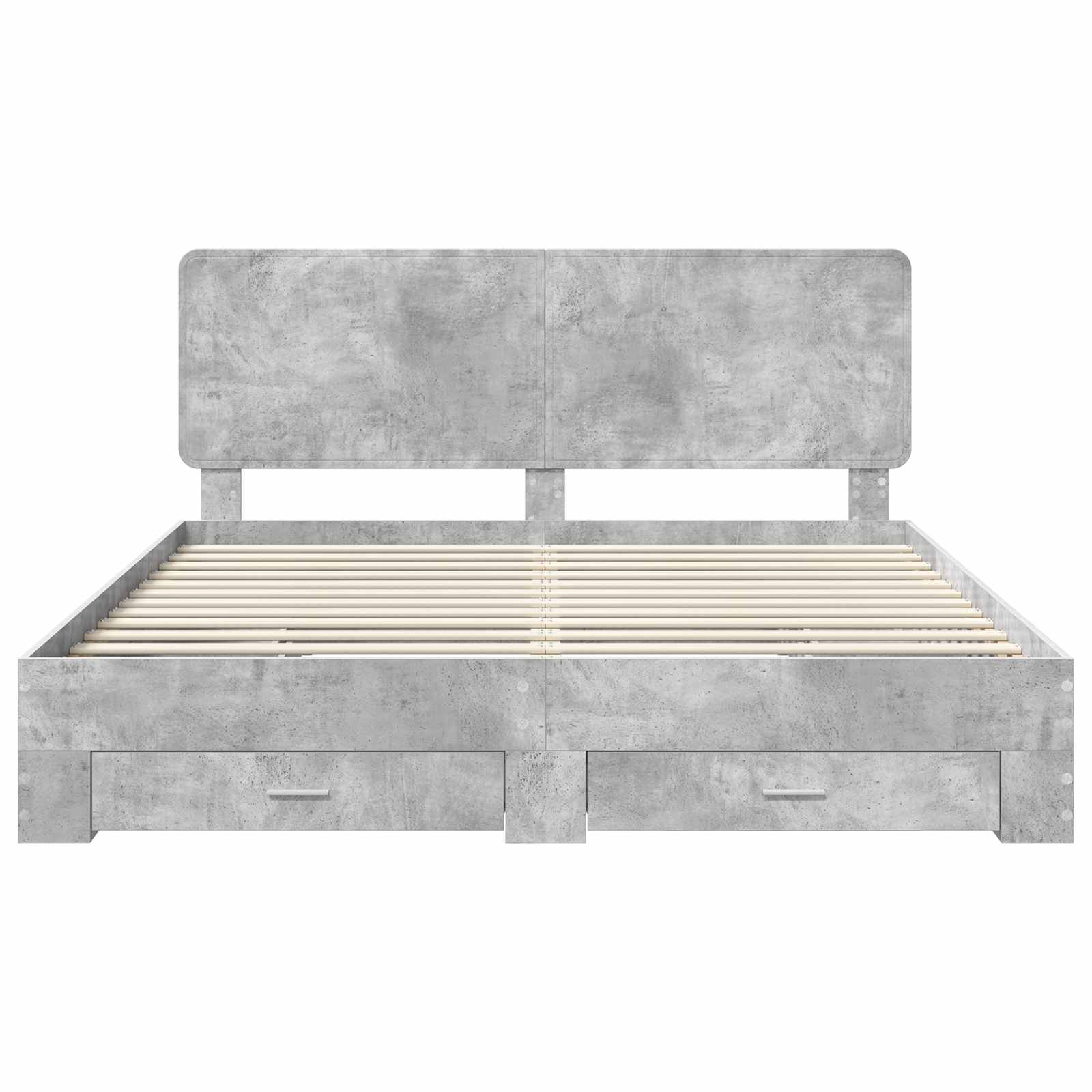 Bedframe met hoofdeinde Beton Grijs 180 x 200 cm Bewerkt hout