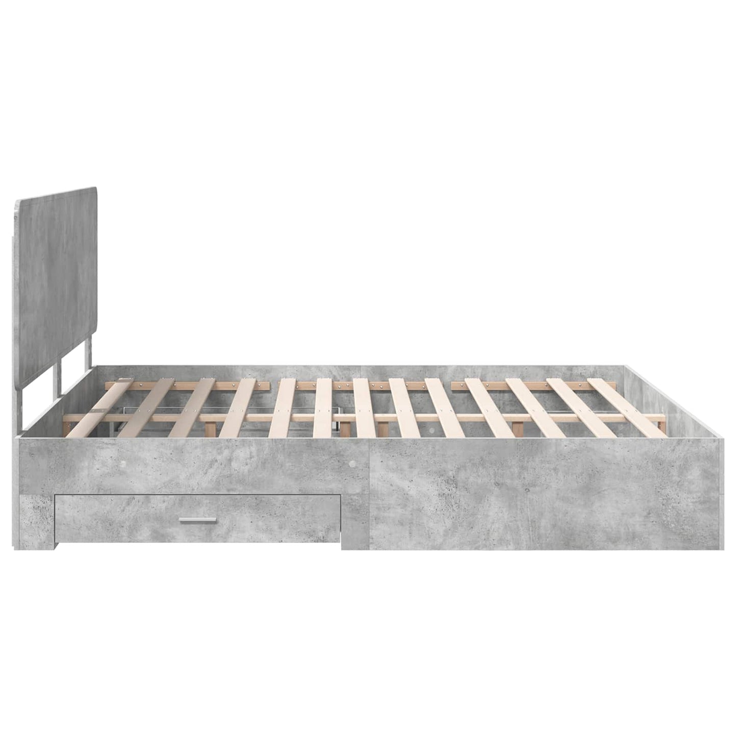 Bedframe met hoofdeinde Beton Grijs 180 x 200 cm Bewerkt hout