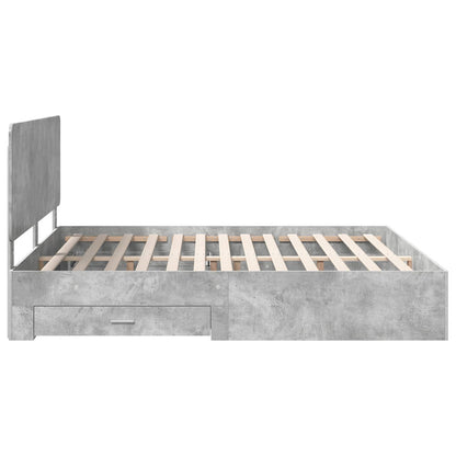 Bedframe met hoofdeinde Beton Grijs 180 x 200 cm Bewerkt hout