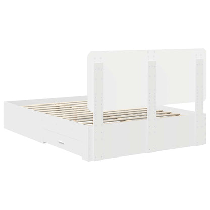 Bedframe met hoofdeinde met lade Wit 160 x 200 cm Bewerkt hout