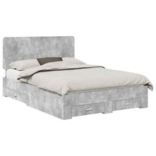 Bedframe met hoofdeinde Beton Grijs 160 x 200 cm Bewerkt hout