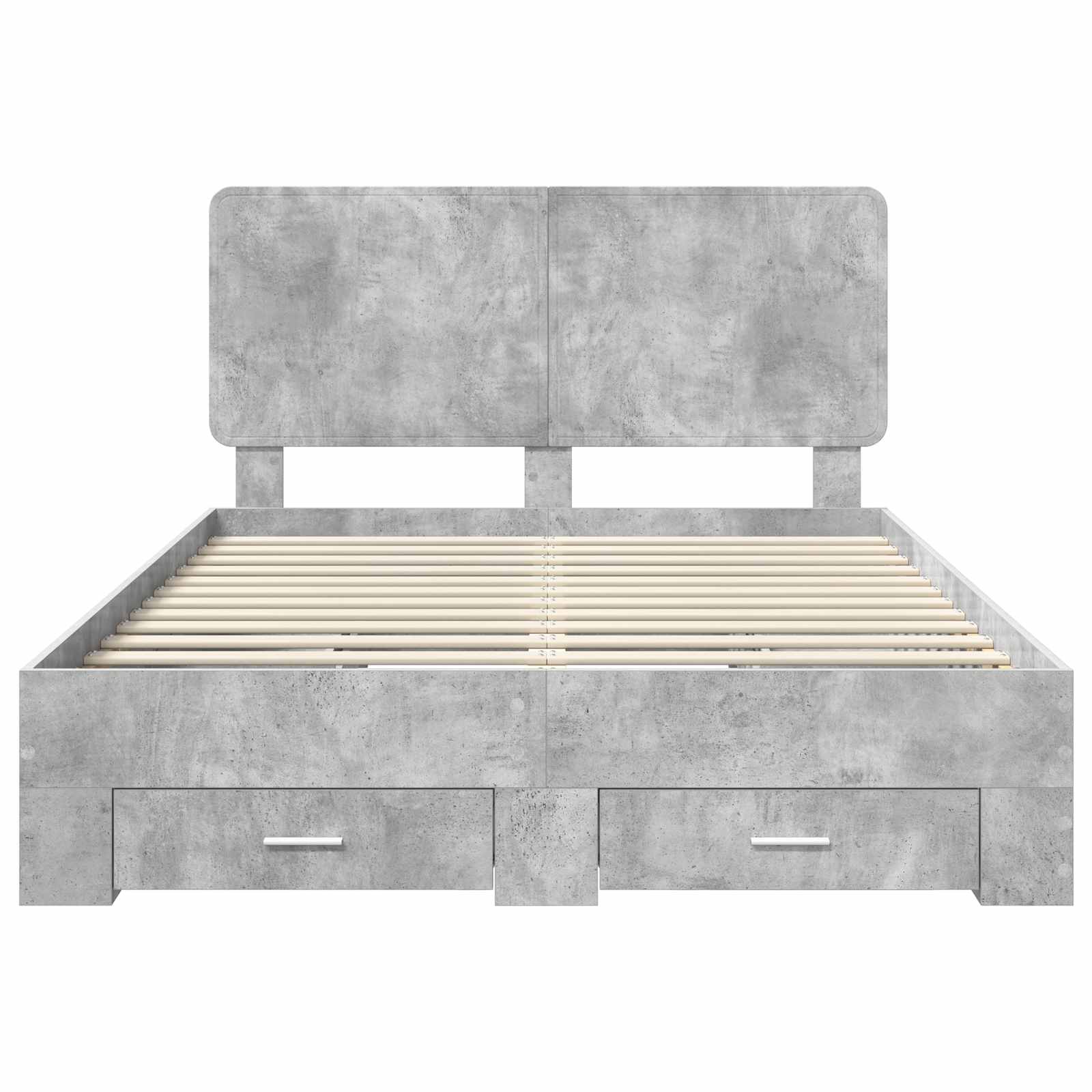 Bedframe met hoofdeinde Beton Grijs 150 x 200 cm Bewerkt hout