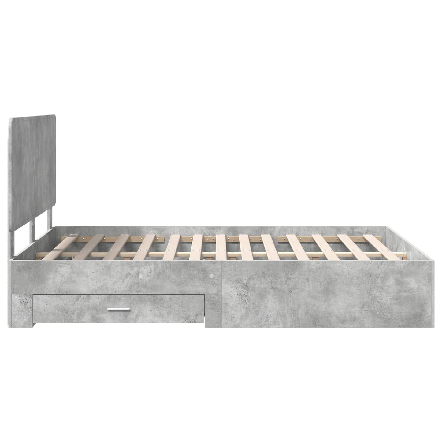 Bedframe met hoofdeinde Beton Grijs 150 x 200 cm Bewerkt hout