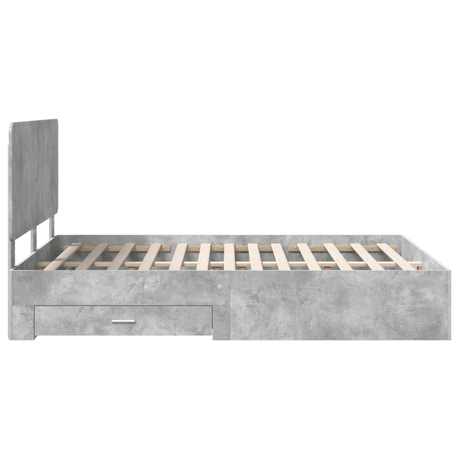 Bedframe met hoofdeinde Beton Grijs 150 x 200 cm Bewerkt hout