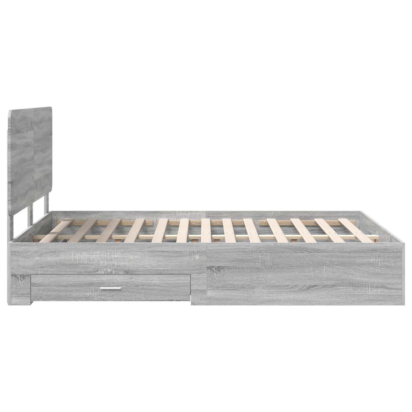 Bedframe met hoofdeinde Grijs Sonoma 150 x 200 cm Bewerkt hout
