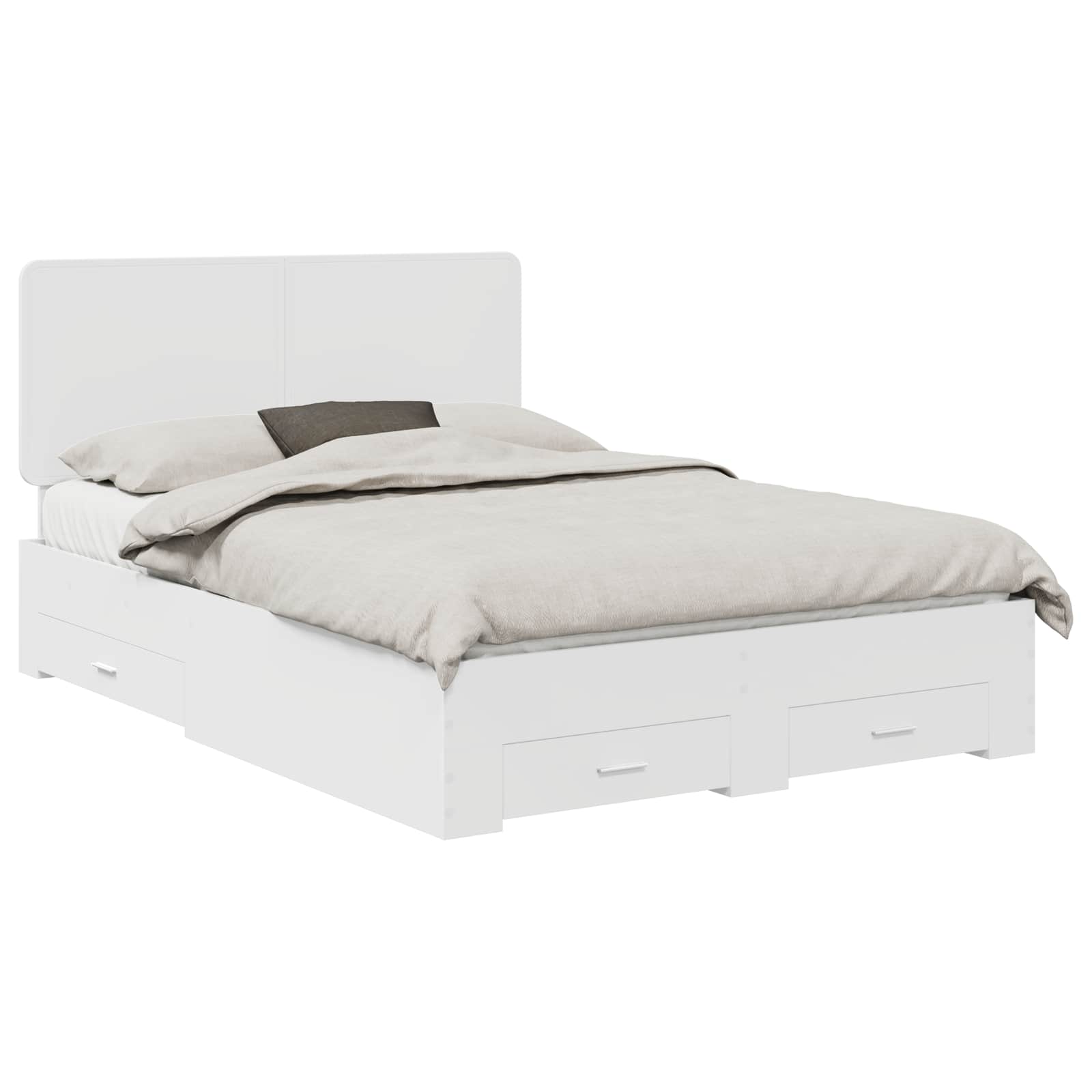 Bedframe met hoofdeinde met lade Wit 140 x 200 cm Bewerkt hout