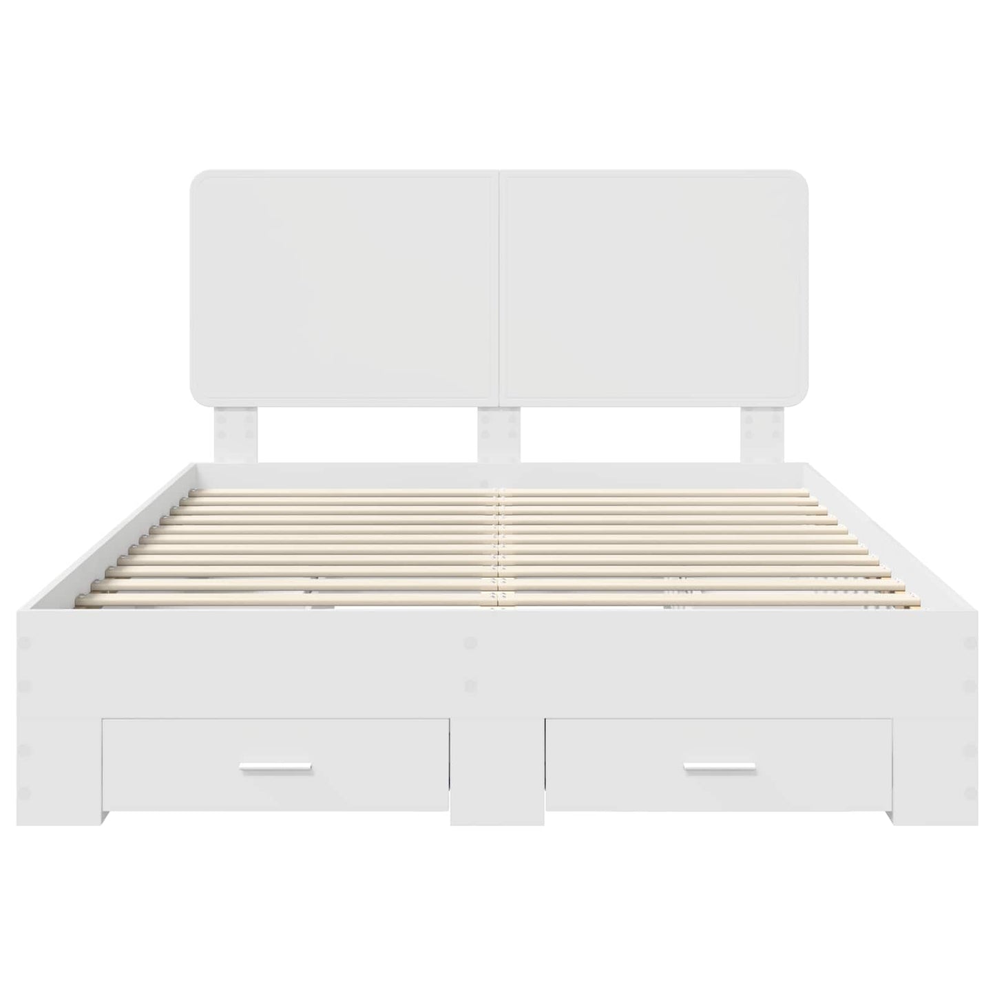Bedframe met hoofdeinde met lade Wit 140 x 200 cm Bewerkt hout