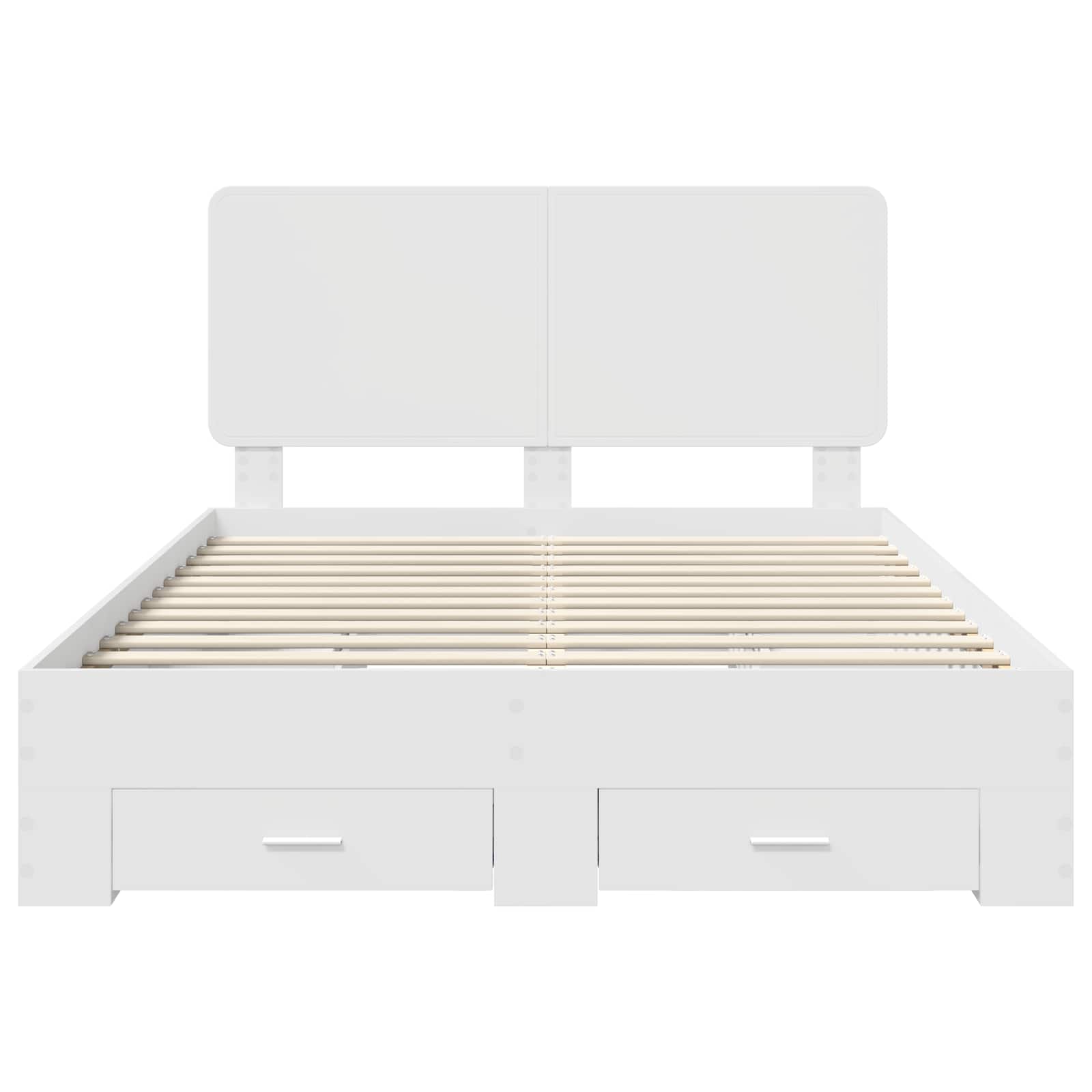 Bedframe met hoofdeinde met lade Wit 140 x 200 cm Bewerkt hout