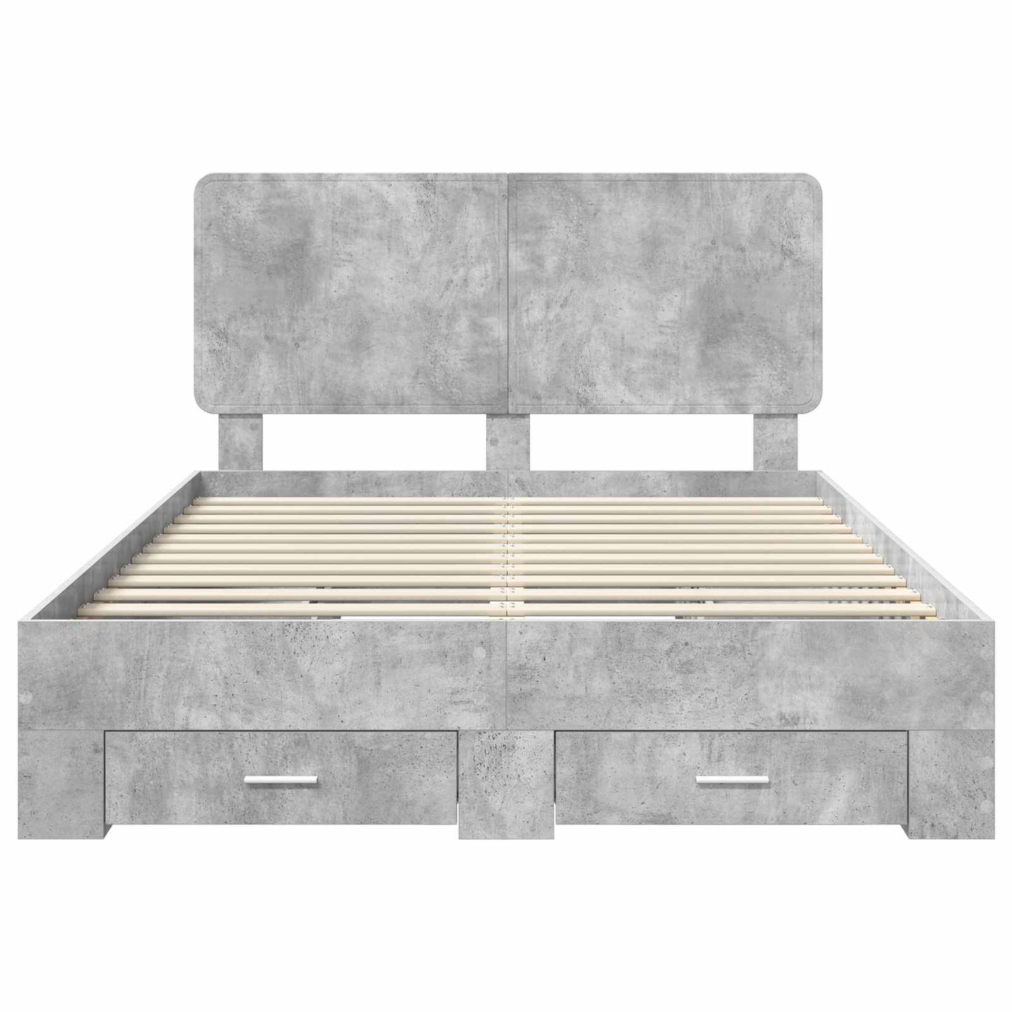 Bedframe met hoofdeinde Beton Grijs 140 x 200 cm Bewerkt hout