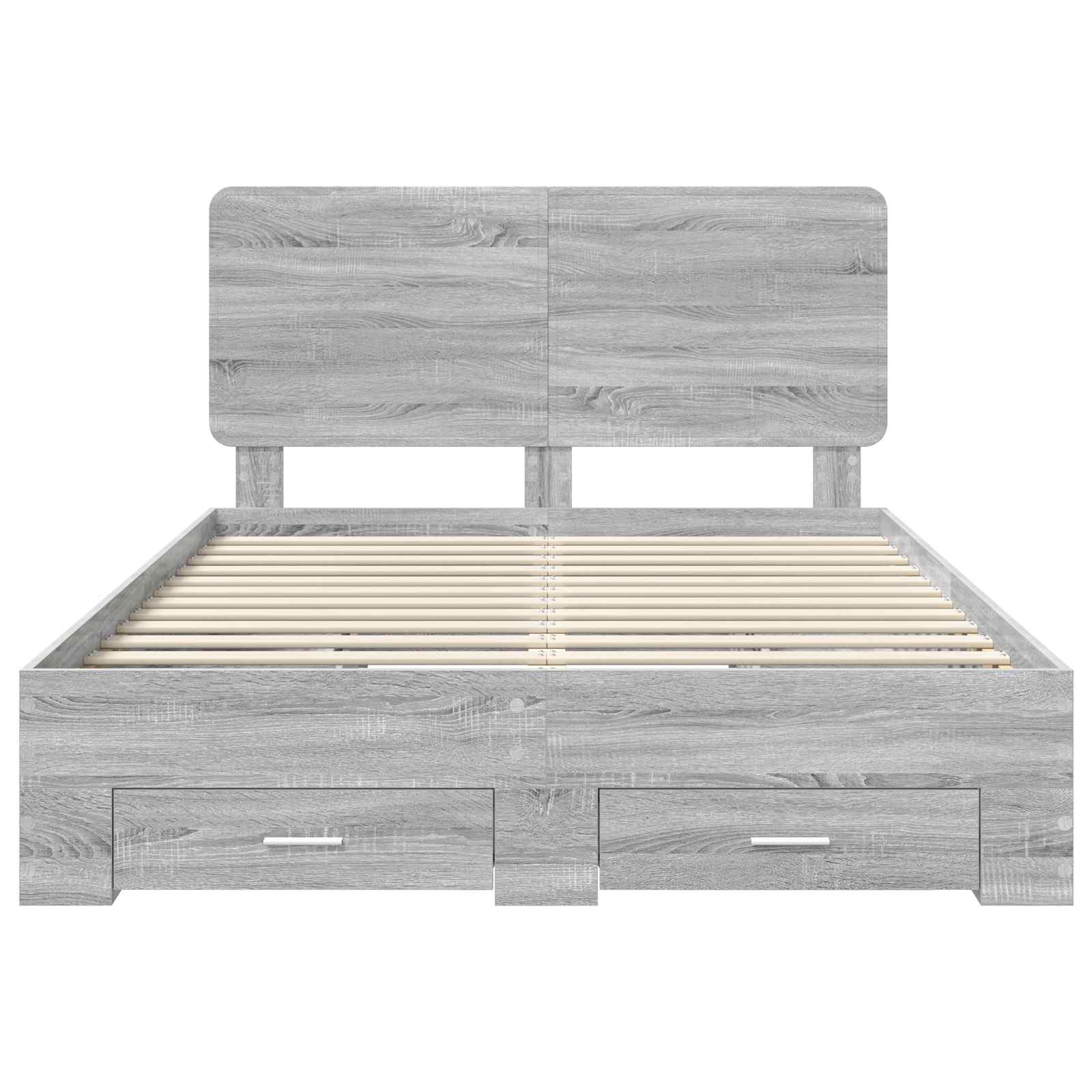 Bedframe met hoofdeinde Grijs Sonoma 140 x 200 cm Bewerkt hout