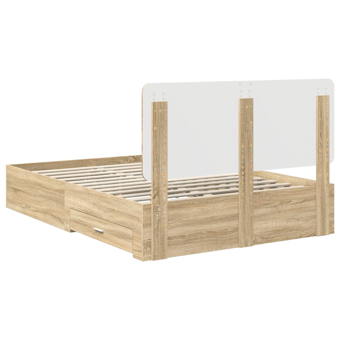 Bedframe met hoofdeinde Sonoma Eiken 140 x 190 cm Bewerkt hout