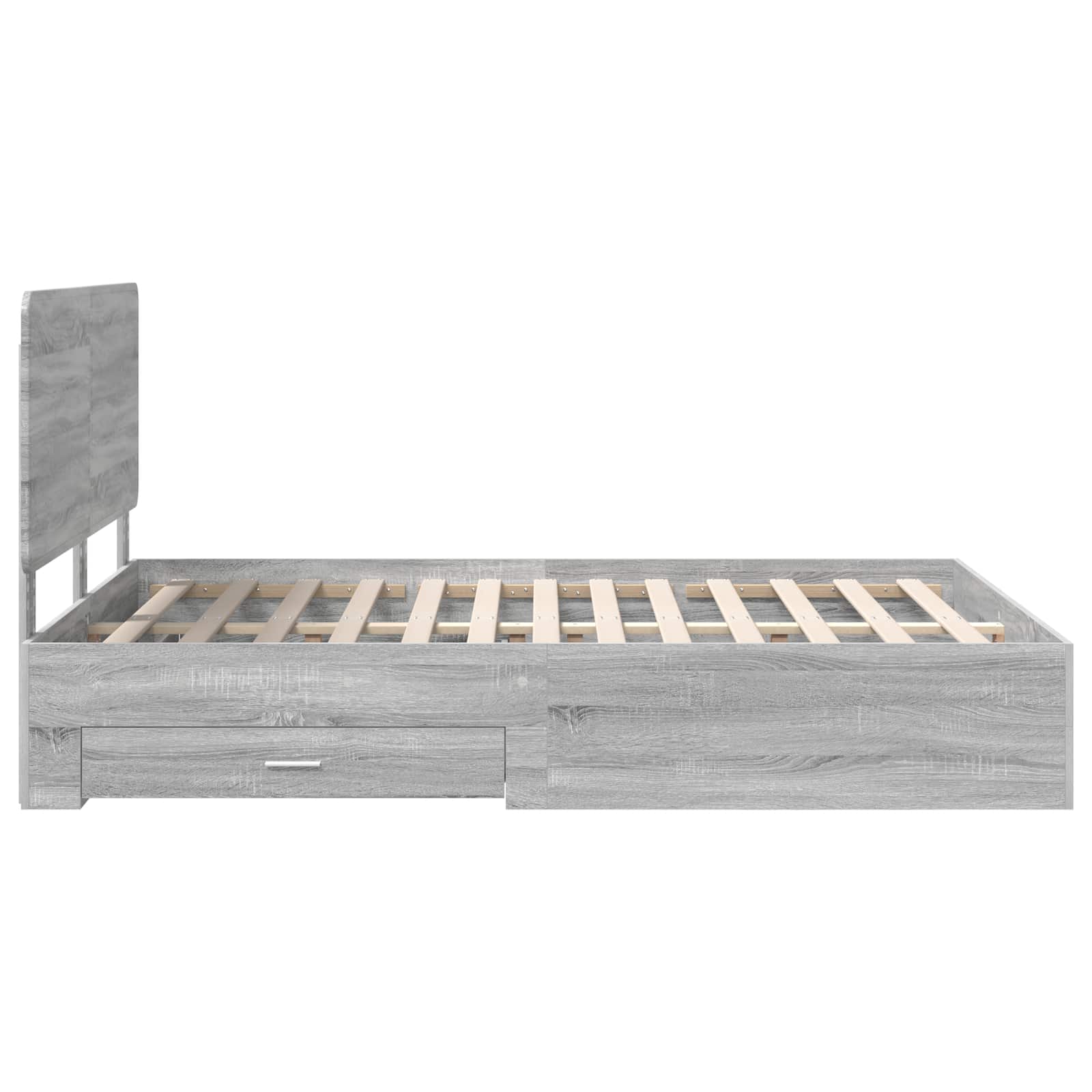 Bedframe met hoofdeinde Grijs Sonoma 140 x 190 cm Bewerkt hout