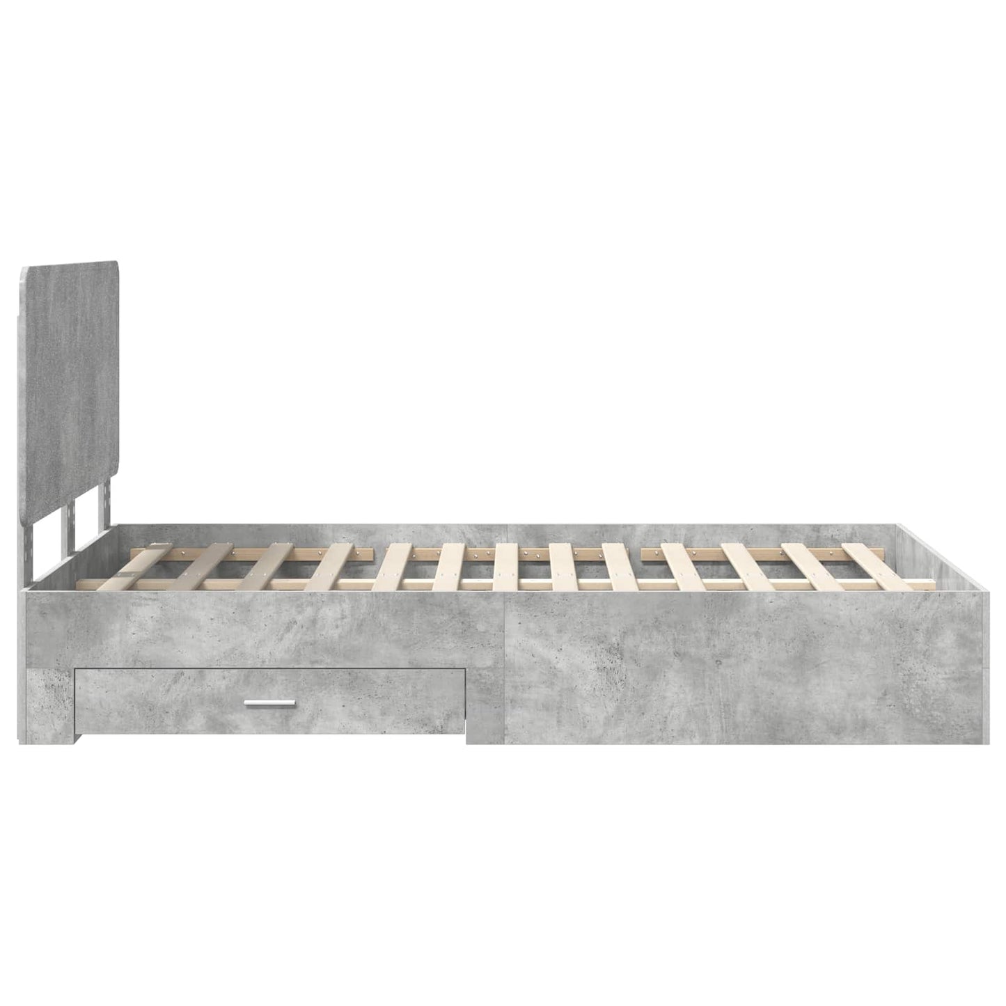 Bedframe met hoofdeinde Beton Grijs 120 x 200 cm Bewerkt hout