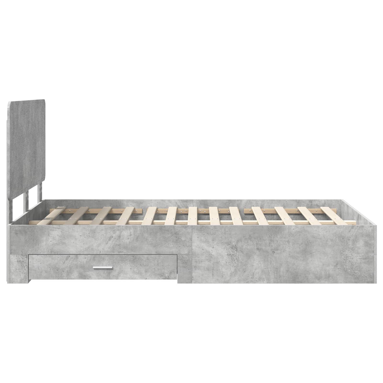 Bedframe met hoofdeinde Beton Grijs 120 x 200 cm Bewerkt hout