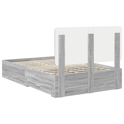 Bedframe met hoofdeinde Grijs Sonoma 120 x 200 cm Bewerkt hout