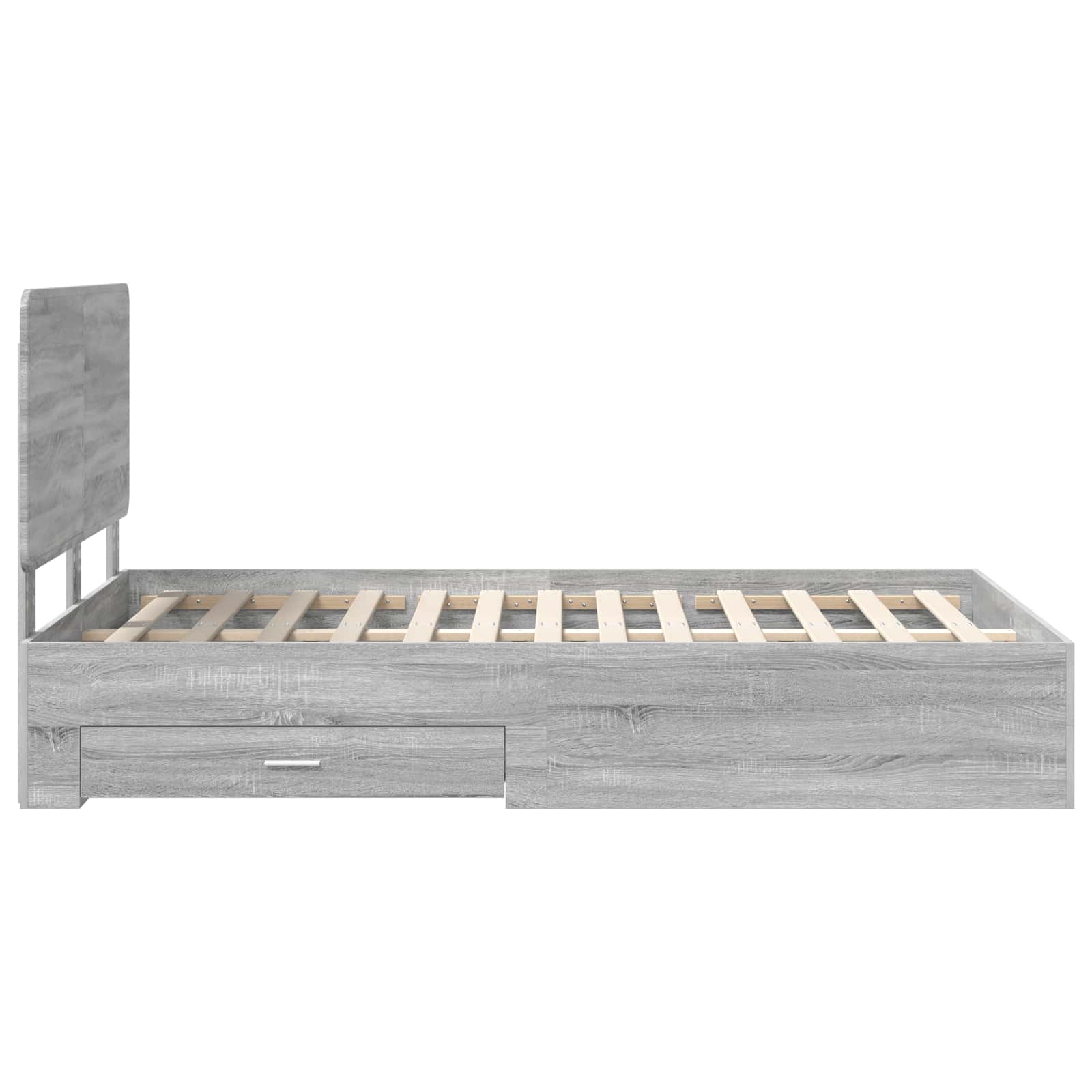 Bedframe met hoofdeinde Grijs Sonoma 120 x 200 cm Bewerkt hout