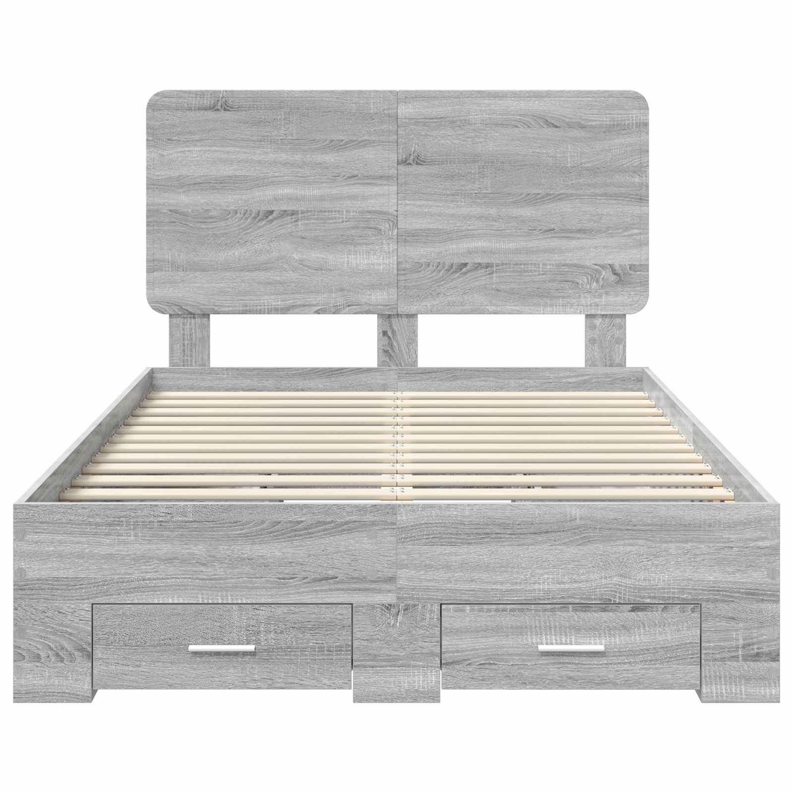 Bedframe met hoofdeinde Grijs Sonoma 120 x 190 cm Bewerkt hout