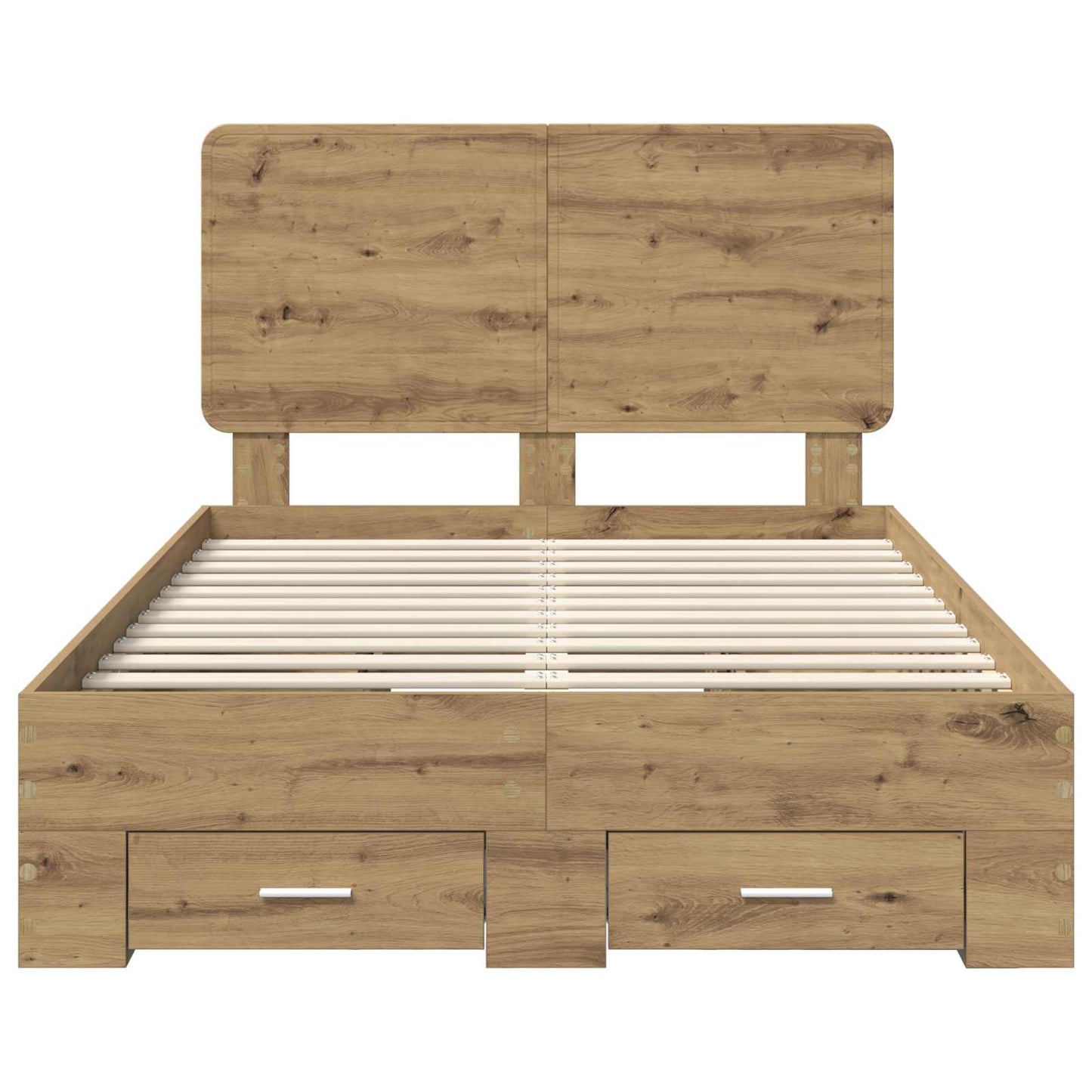 Bedframe met hoofdeinde Artisan Eiken 120 x 190 cm Bewerkt hout