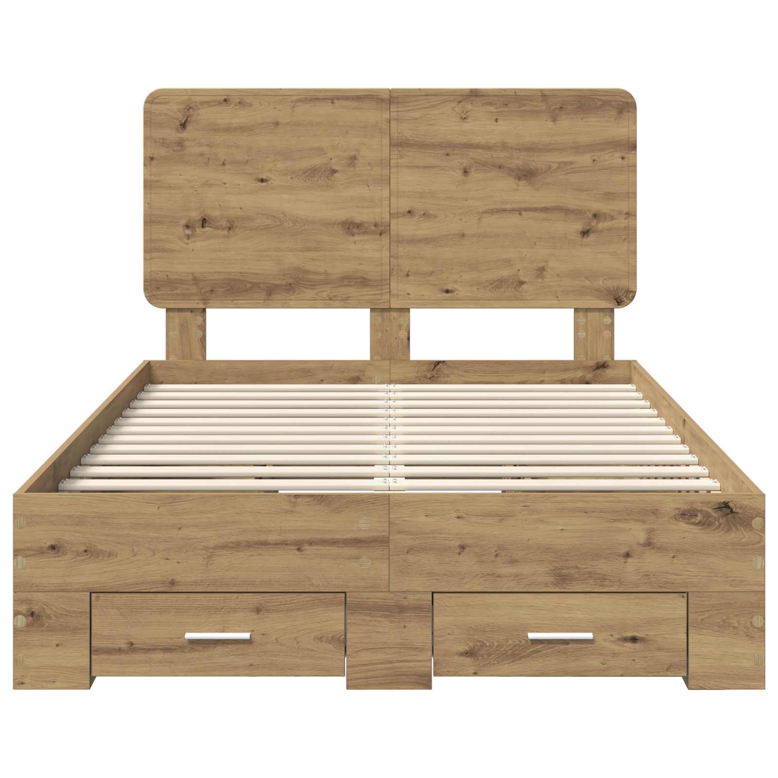 Bedframe met hoofdeinde Artisan Eiken 120 x 190 cm Bewerkt hout