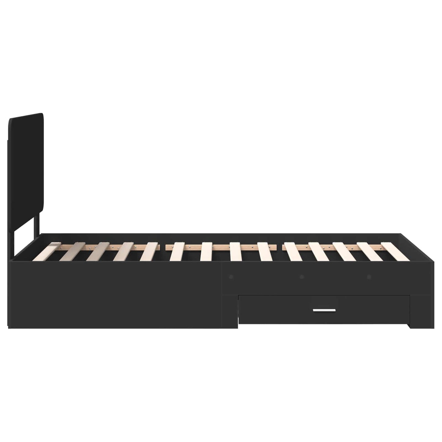Bedframe met hoofdeinde Zwart 100 x 200 cm Bewerkt hout