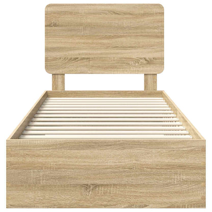 Bedframe met hoofdeinde Sonoma Eiken 100 x 200 cm Bewerkt hout