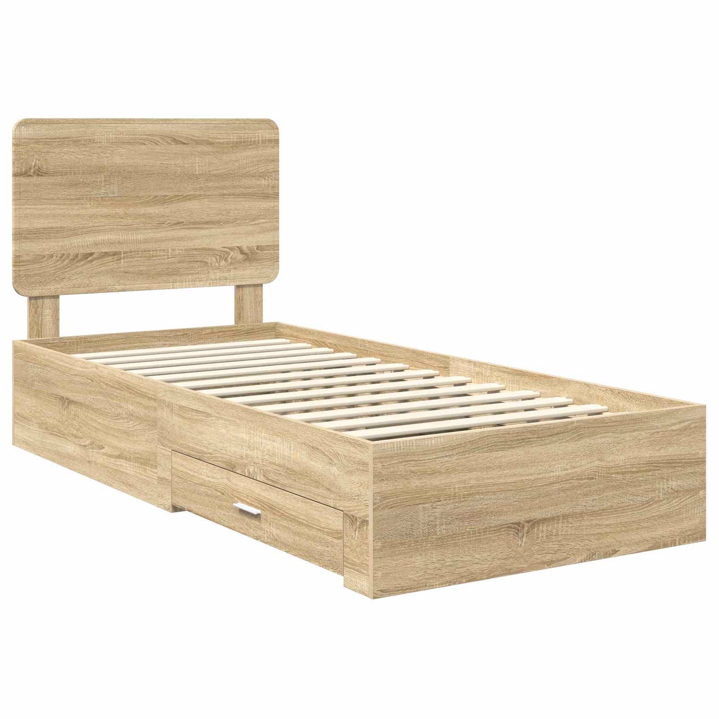 Bedframe met hoofdeinde Sonoma Eiken 90 x 200 cm Bewerkt hout
