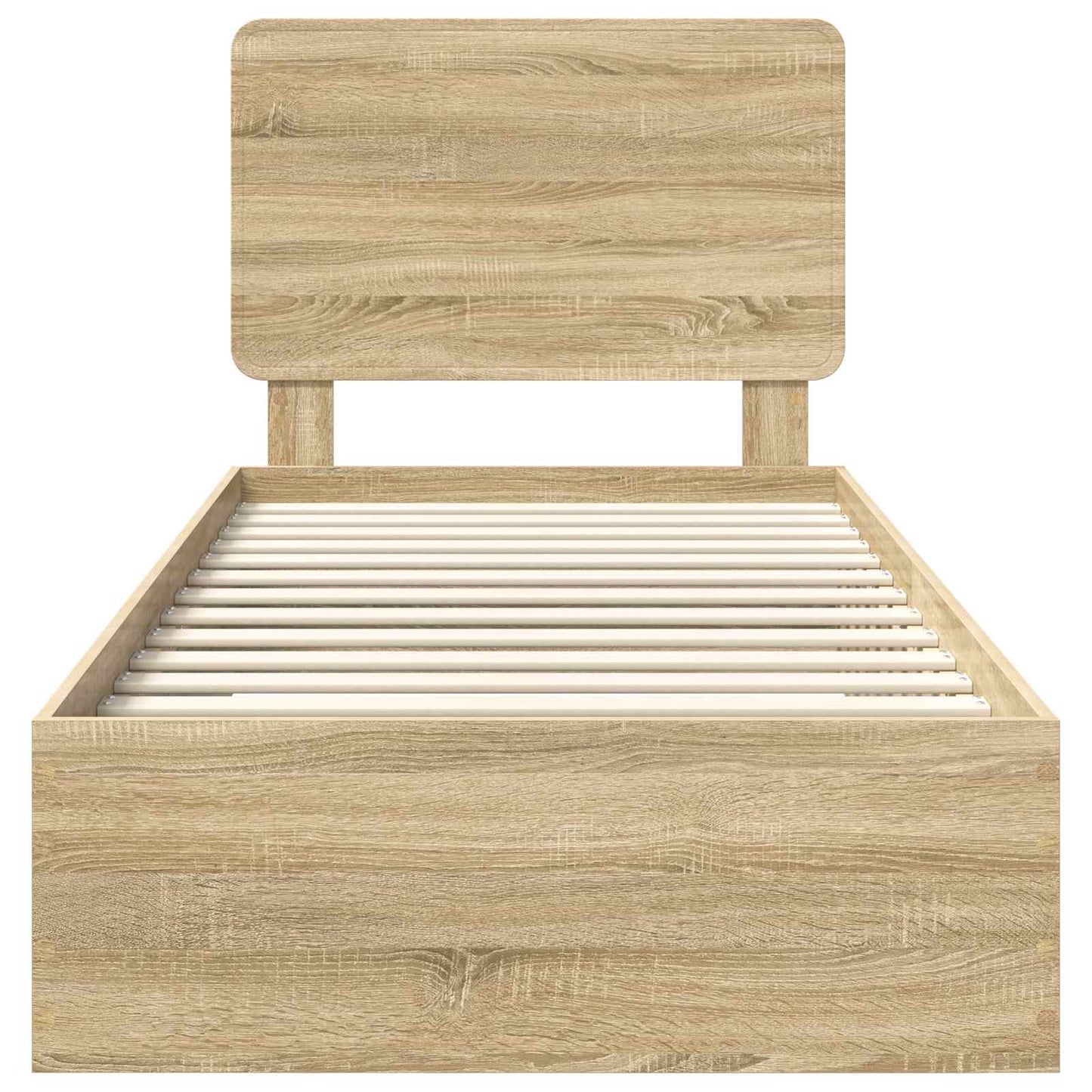 Bedframe met hoofdeinde Sonoma Eiken 90 x 200 cm Bewerkt hout