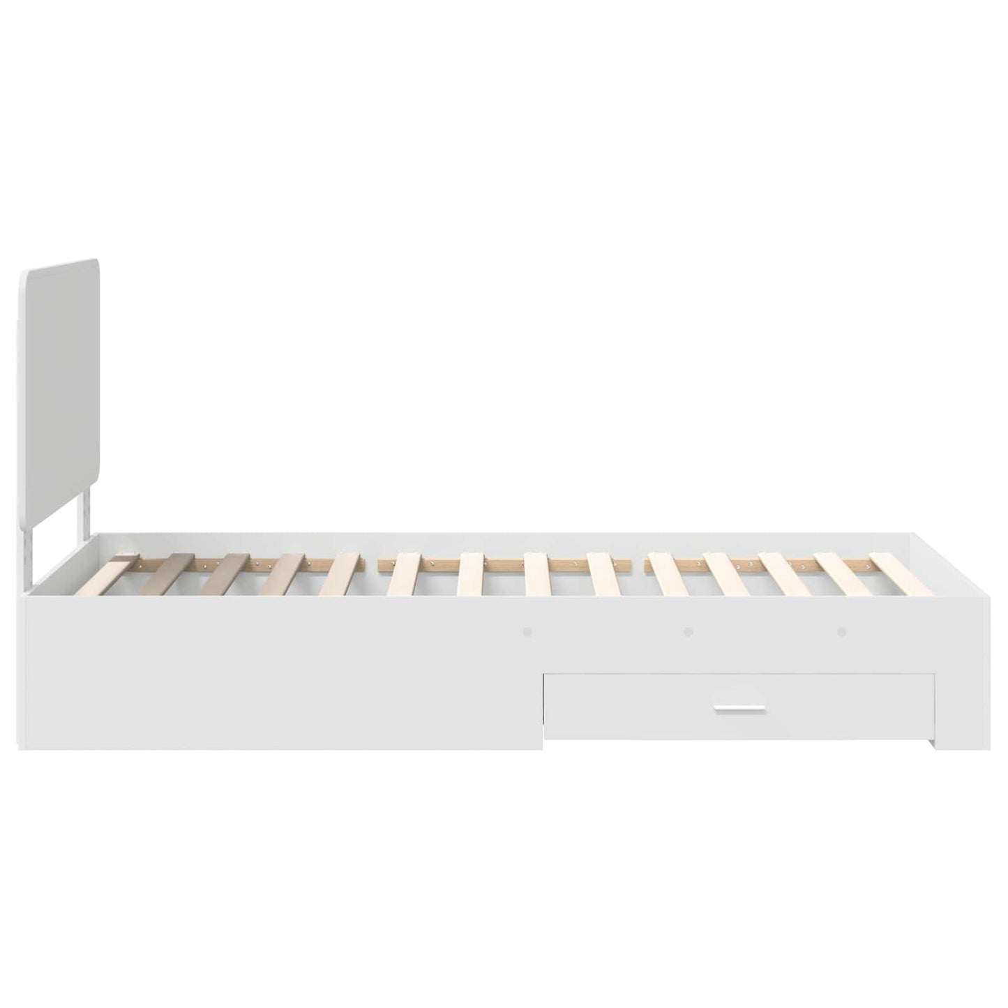Bedframe met hoofdeinde met lade Wit 90 x 190 cm Bewerkt hout